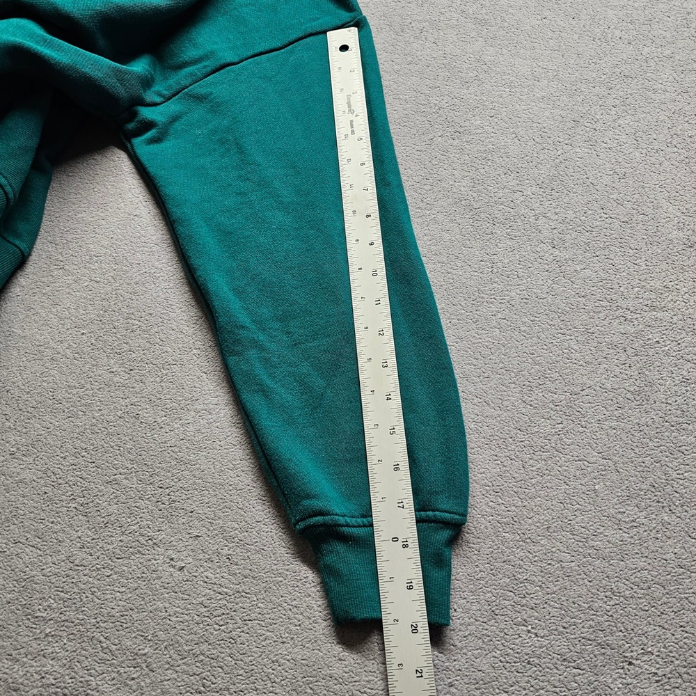 Victoria's Secret Rose Crewneck Sweatshirt Womens S Teal Green Fleece Pullover - Picture 9 of 10